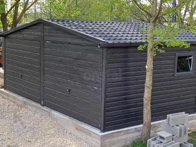 6x5 dwuspad EXTRALINE - Antracit famintás + okno + drzwi